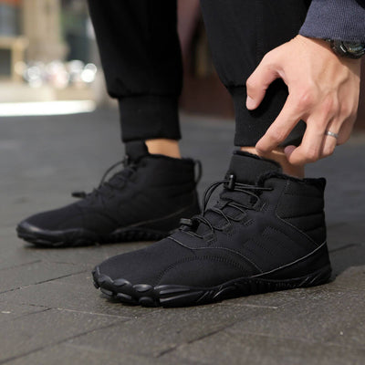 Hoge vetersneakers voor heren met een warme en stijlvolle uitstraling