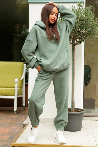 Comfortabele Hoodie en Broek met Elastische Taille en Zakken