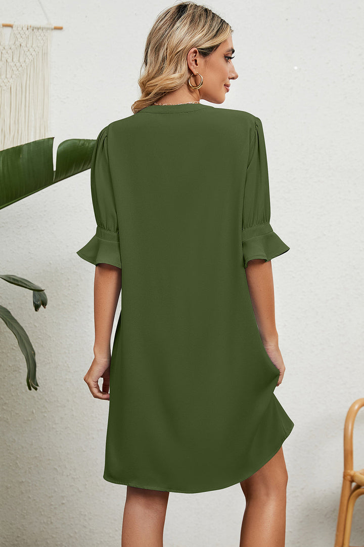 Casual damesjurk met korte mouwen voor een moeiteloos stijlvolle look