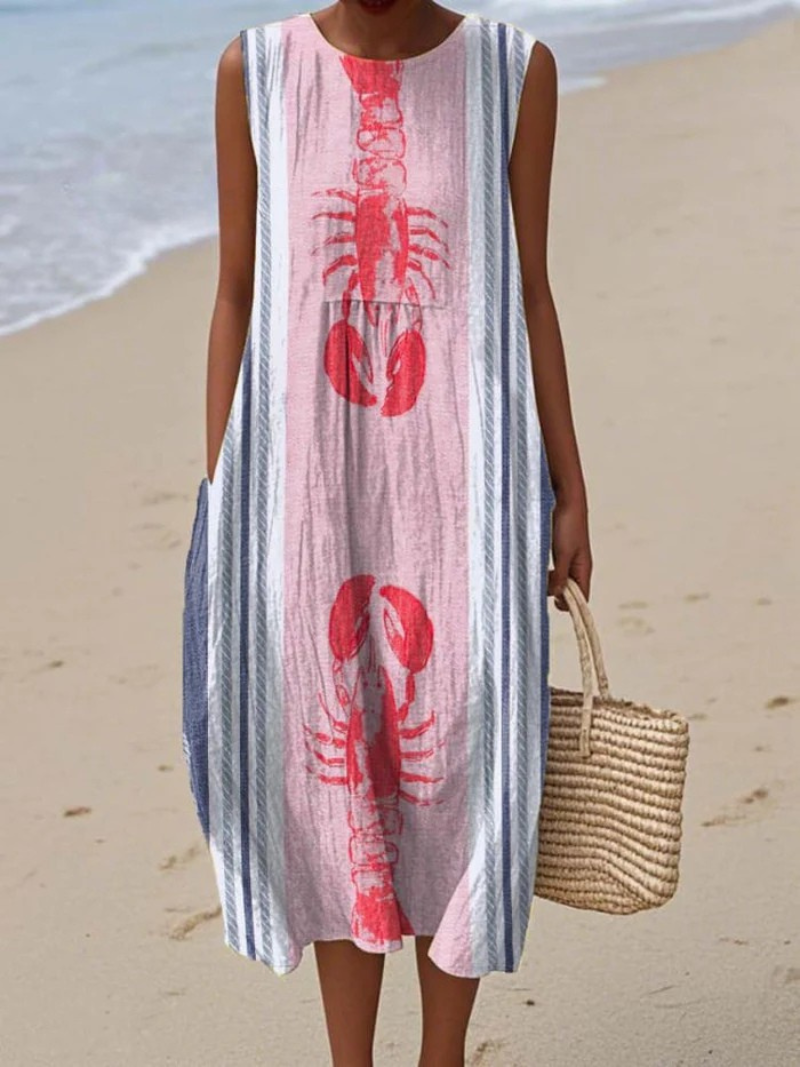 Elegante zomer maxi jurk zonder mouwen voor een trendy look