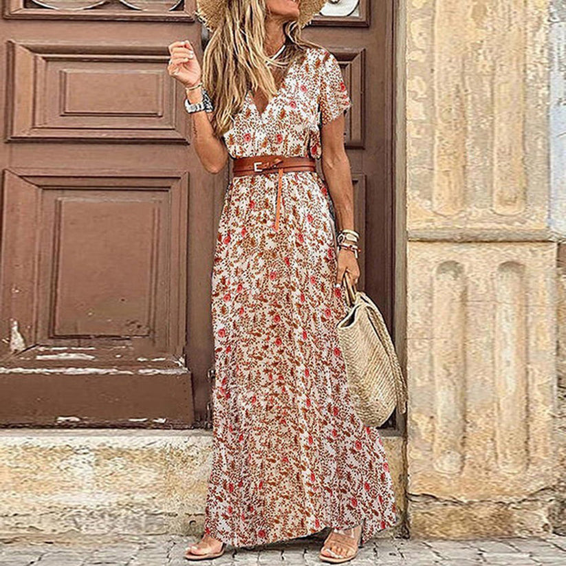 Elegante boho maxi jurk met chique uitstraling