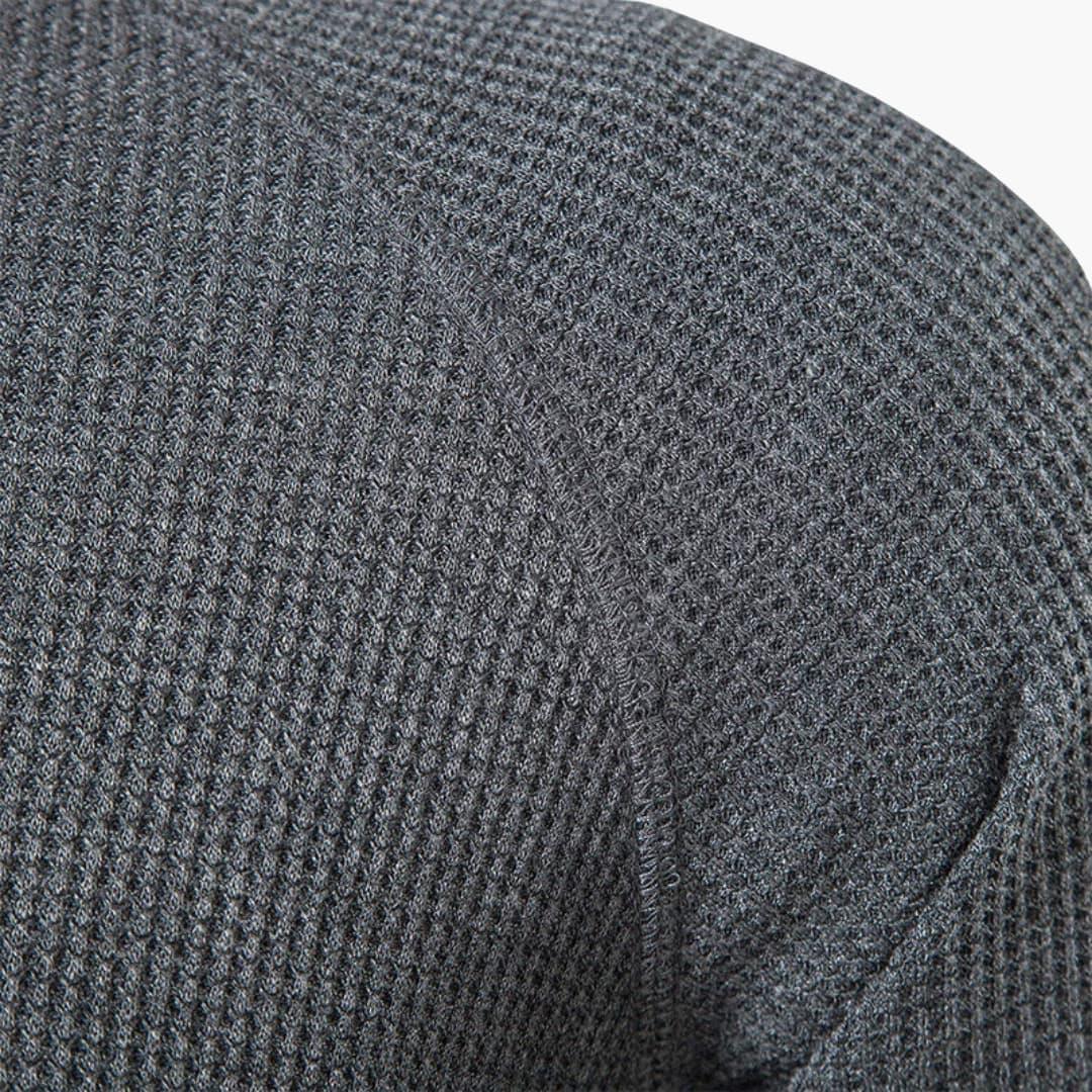 Heren T-shirt met halve knoopsluiting en lange mouwen voor een stijlvolle casual kijk