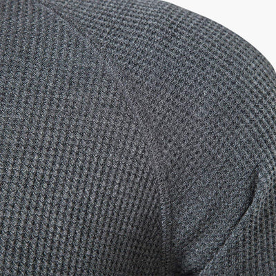 Heren T-shirt met halve knoopsluiting en lange mouwen voor een stijlvolle casual kijk