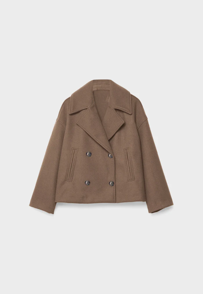Elegante double-breasted jas voor herfstwandelingen