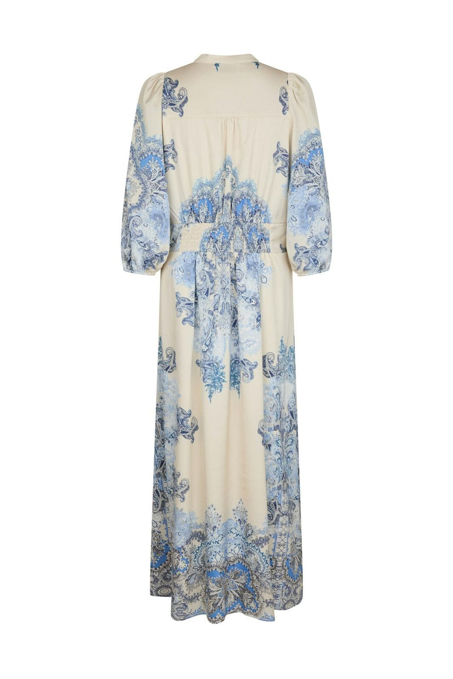Elegante maxi jurk met knopen en driekwart mouwen