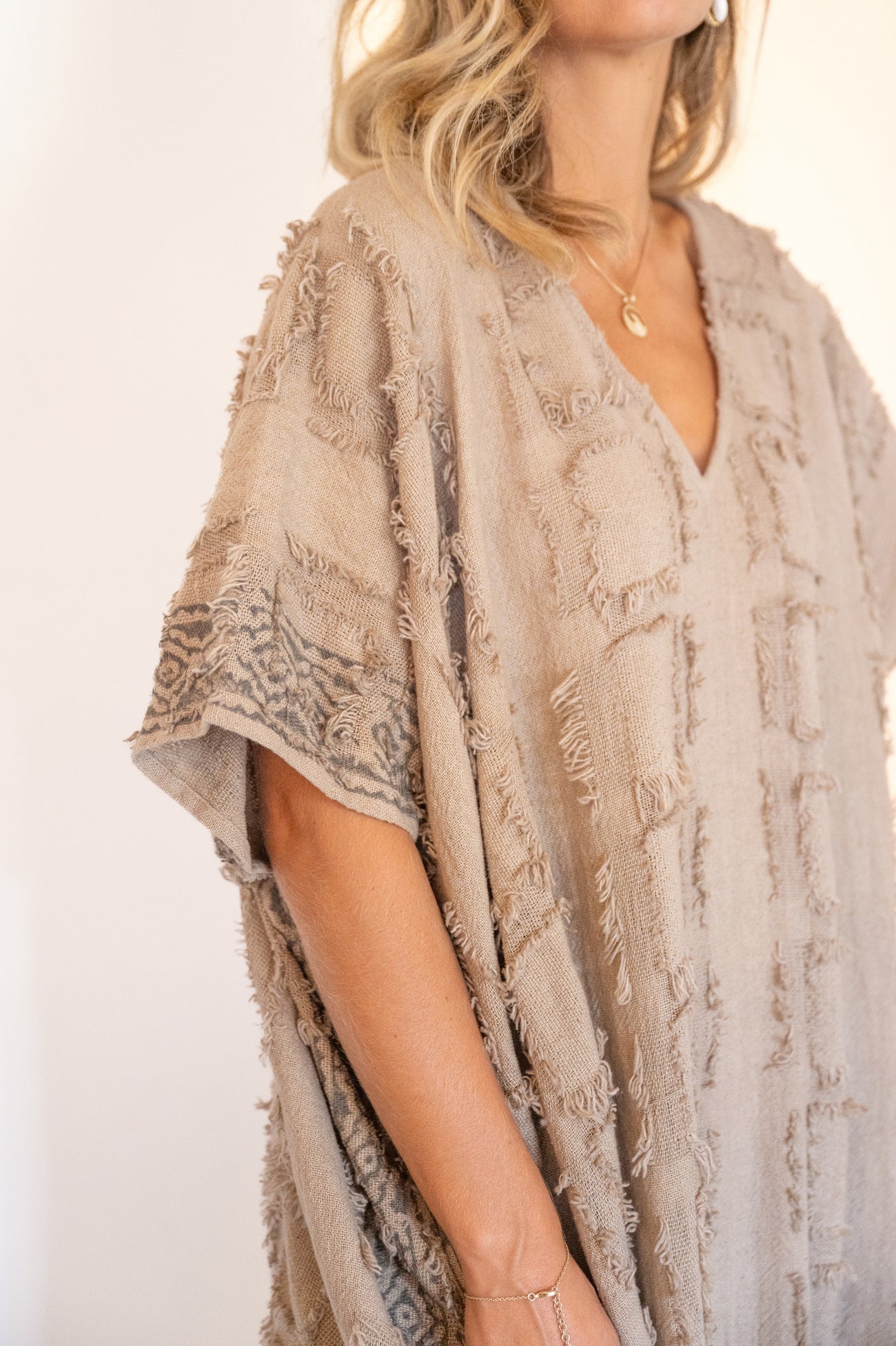 Lange zomerse kaftan met wijde pasvorm en stijlvolle uitstraling