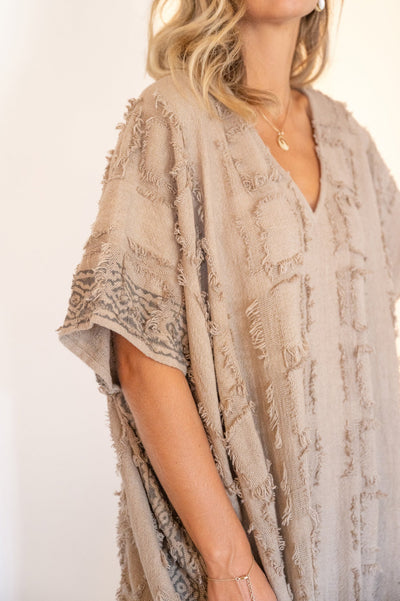 Lange zomerse kaftan met wijde pasvorm en stijlvolle uitstraling
