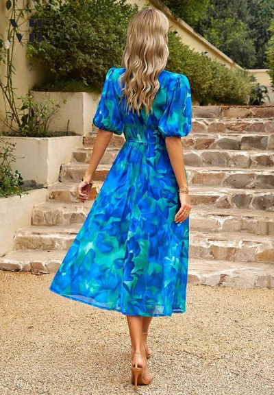 Elegante midi jurk met korte mouwen voor dagelijks comfort