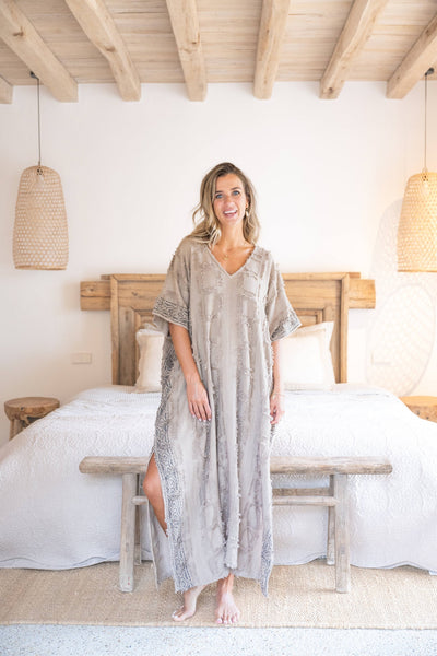 Lange zomerse kaftan met wijde pasvorm en stijlvolle uitstraling