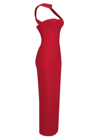 Elegante maxi jurk met halterstijl en open rug
