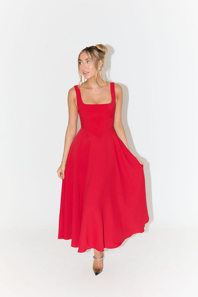 Elegante midi jurk voor dames met tijdloos en verfijnd ontwerp