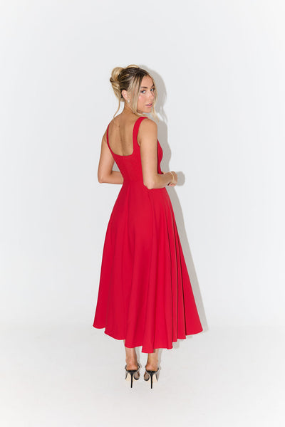 Elegante midi jurk voor dames met tijdloos en verfijnd ontwerp