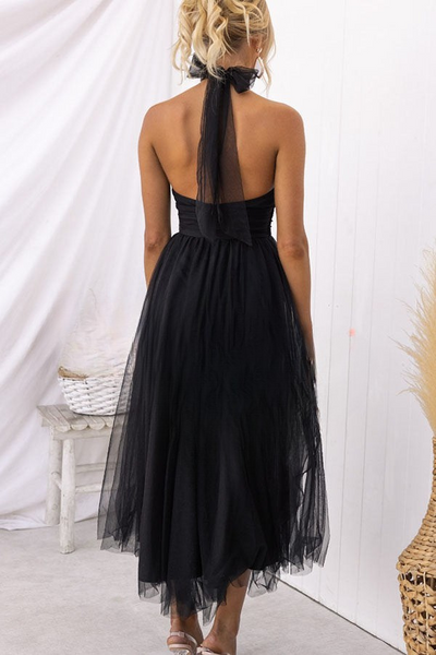 Halter maxi-jurk met geplooide details voor een stijlvolle uitstraling