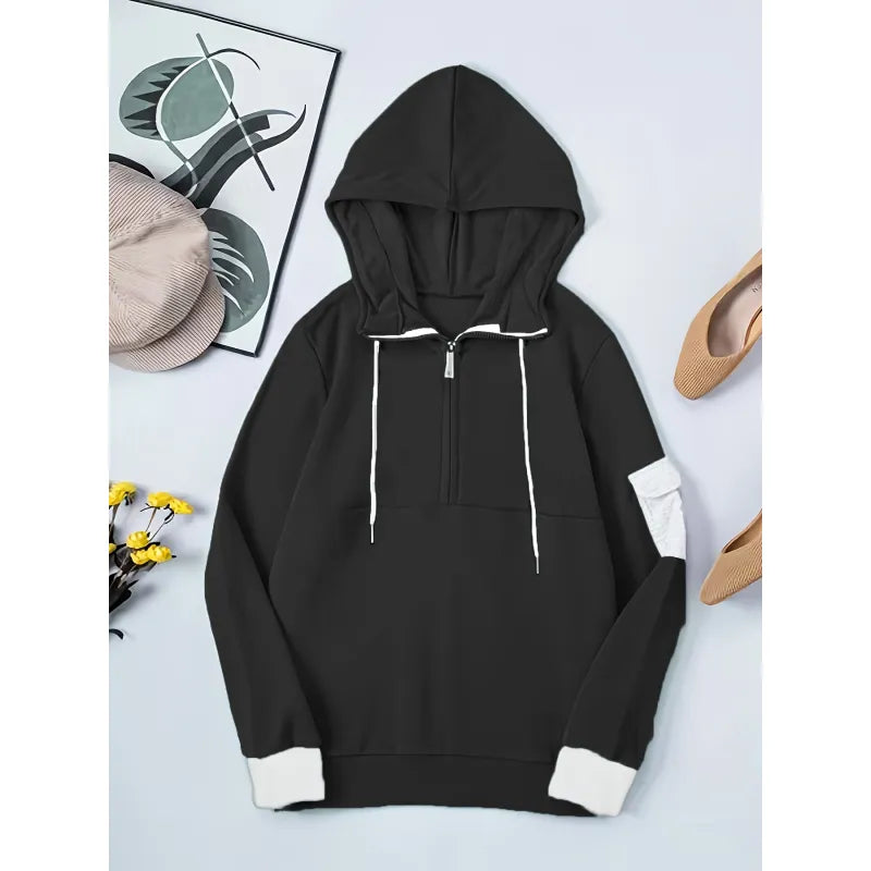 Casual hoodie met capuchon en praktische ritssluiting