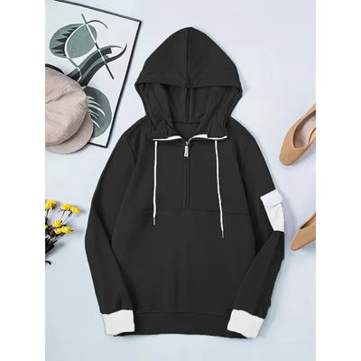 Casual hoodie met capuchon en praktische ritssluiting