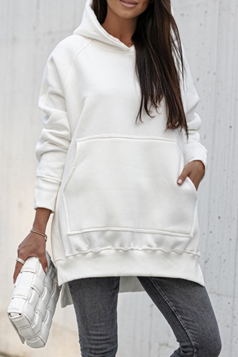 Dames Hoodie met Zakken en Split Detail