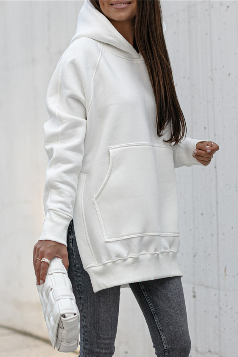 Dames Hoodie met Zakken en Split Detail
