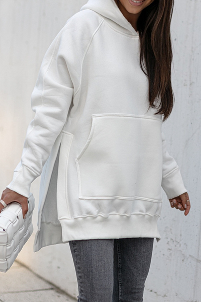Dames Hoodie met Zakken en Split Detail