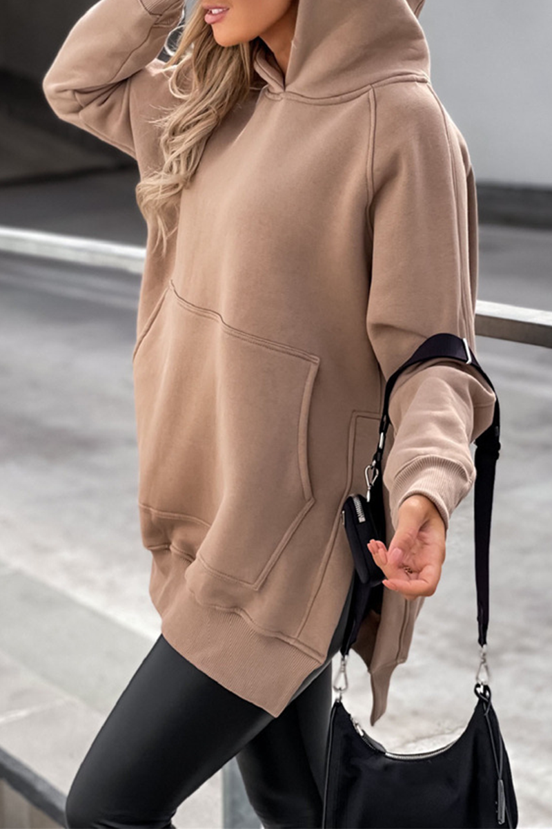 Dames Hoodie met Zakken en Split Detail