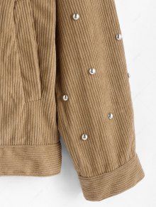 Stijlvolle Corduroy Streetwear Jas met Studs voor Dames