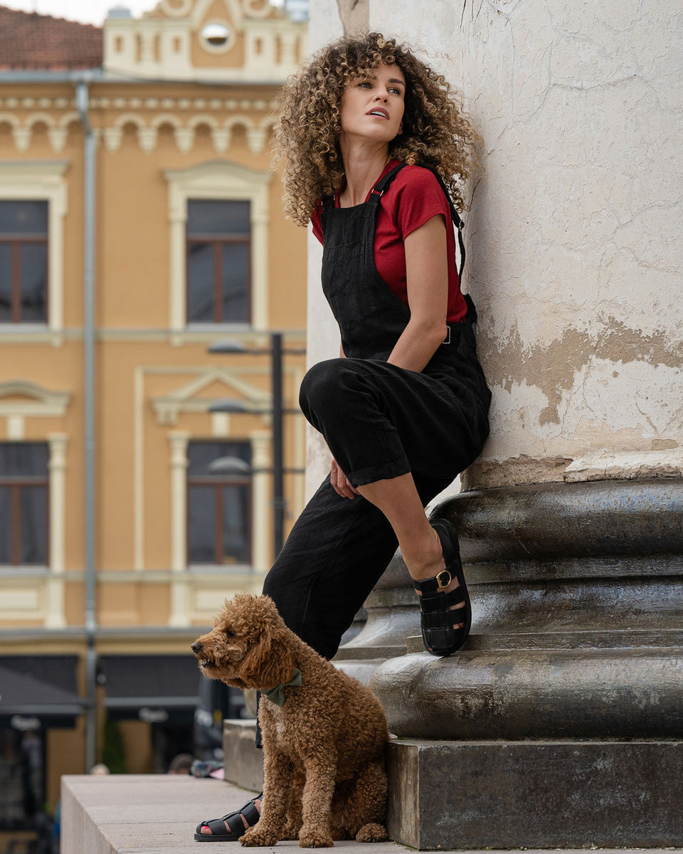 Casual dames jumpsuit met rechte pasvorm en verstelbare bandjes