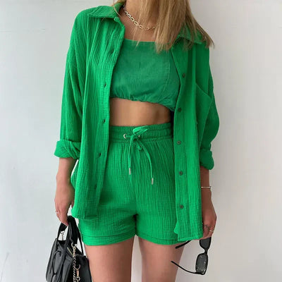 Susie - Dames Tweedelig Overhemd Met Lange Mouwen Casual Suit