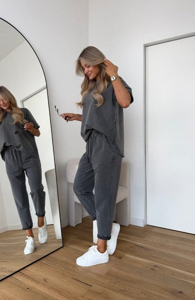 Casual dames zomerset met T-shirt en bijpassende korte broek