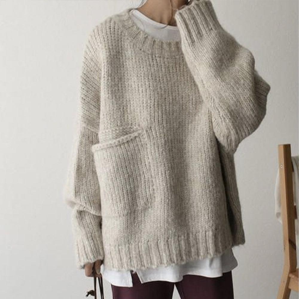Comfortabele oversized trui met een zacht silhouet en zakken