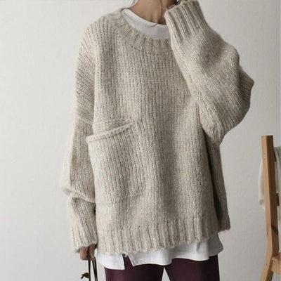 Comfortabele oversized trui met een zacht silhouet en zakken