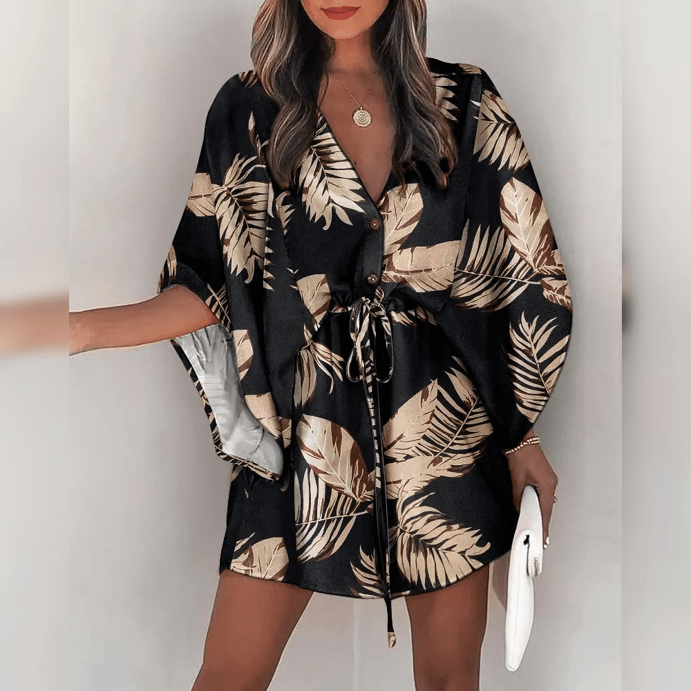 Zomerse dames mini-jurk met vleermuismouwen voor casual dagen