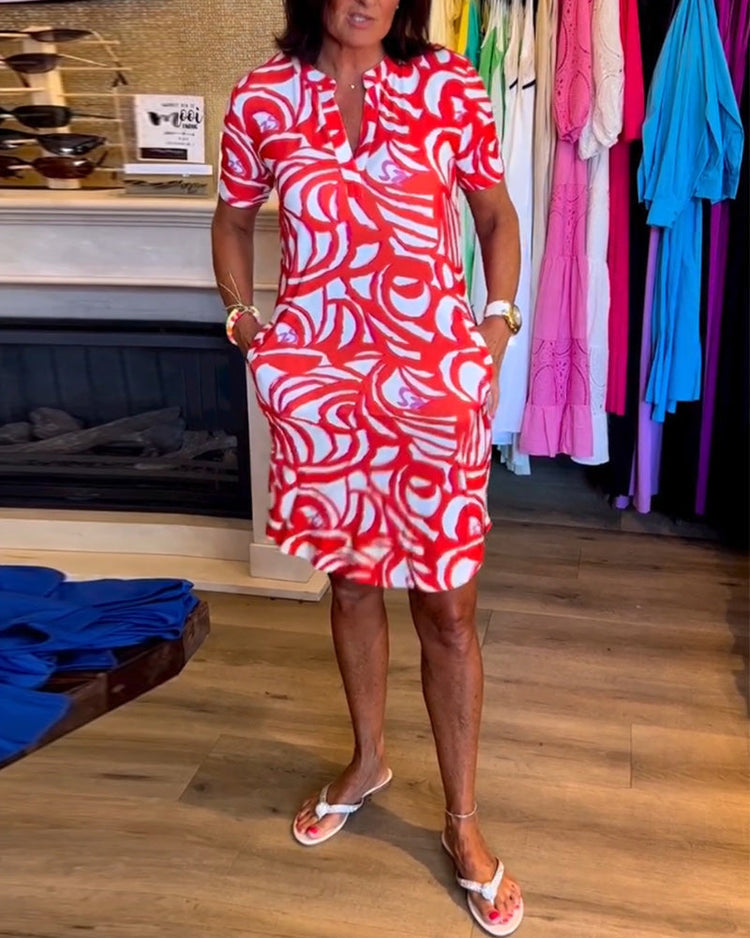 Zomerse jurk met abstract patroon voor een stijlvolle uitstraling