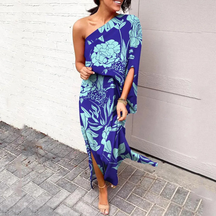 Elegante damesjurk met asymmetrische halslijn voor speciale gelegenheden