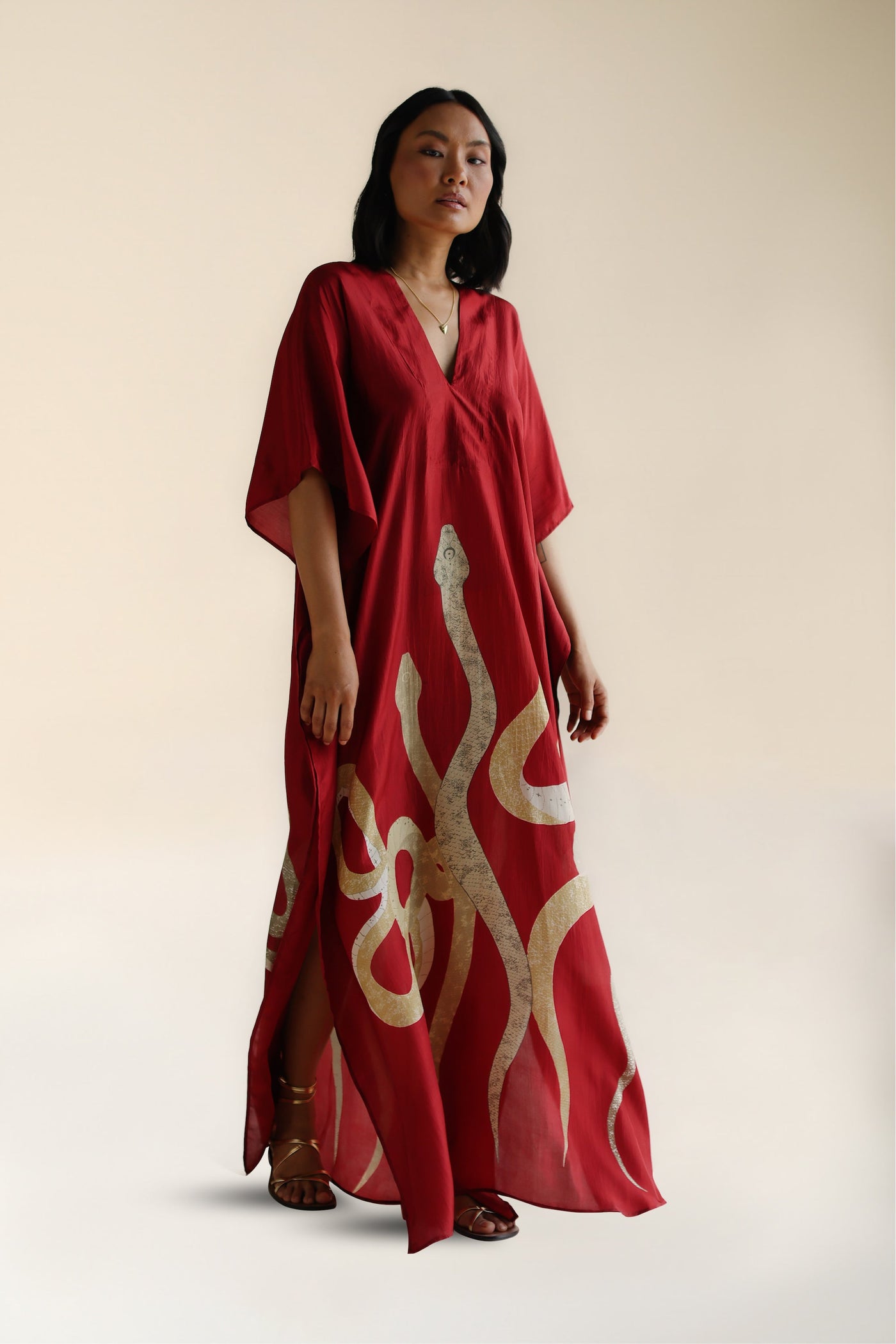 Lange kaftan met moderne elegante uitstraling