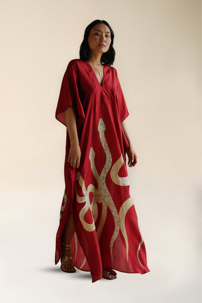 Lange kaftan met moderne elegante uitstraling