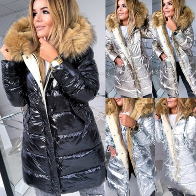 Lange winterjas met stijlvolle kraag voor dames