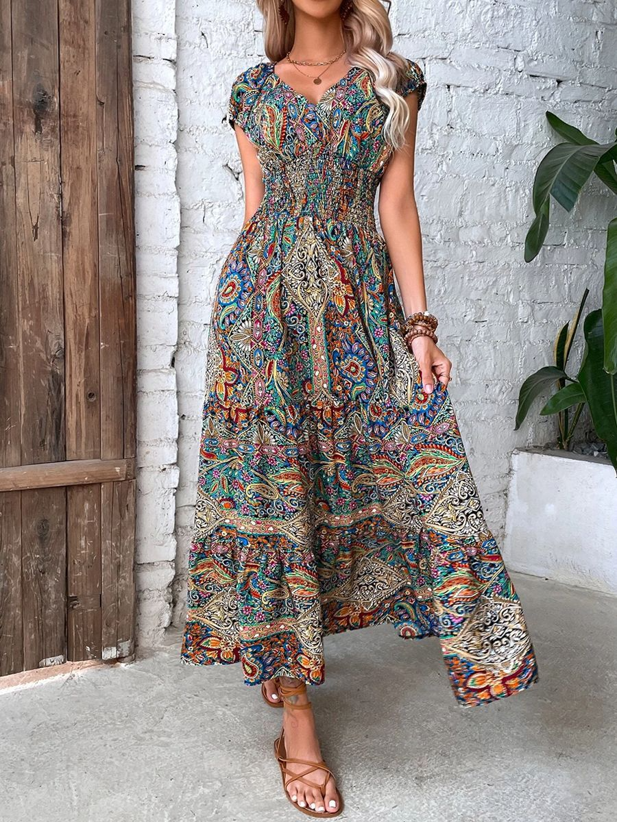 Boho maxi jurk met stijlvol design en elegante look