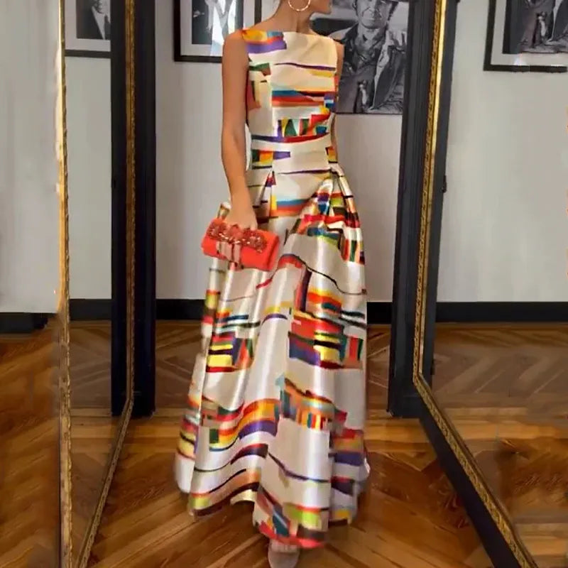 Elegante maxi zomerjurk zonder mouwen voor speciale momenten