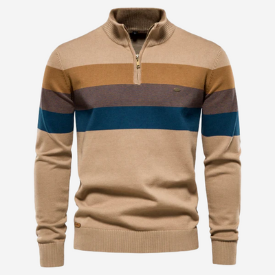 Heren pullover met halve rits en lange mouwen geschikt voor elke dag