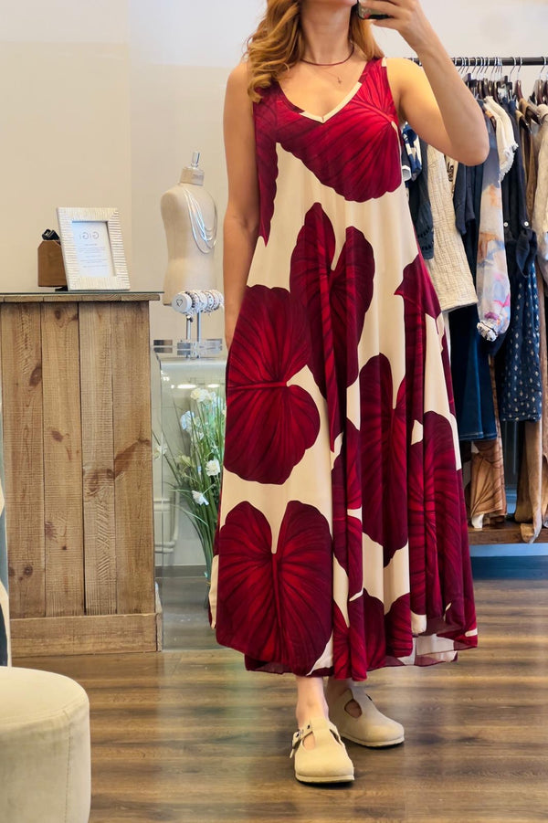 Casual maxi jurk met brede bandjes en elegante v hals