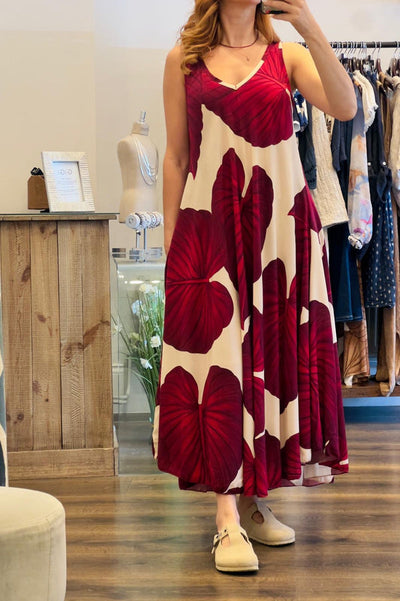 Casual maxi jurk met brede bandjes en elegante v hals