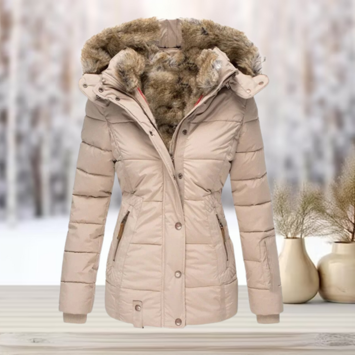 Warme dames winterparka met diepe capuchon voor extra bescherming