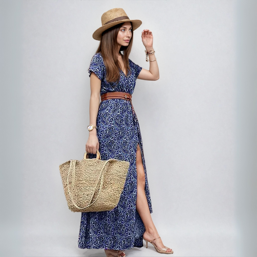 Elegante boho maxi jurk met chique uitstraling