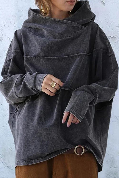 Vintage Lange Mouwen Turtleneck Hoodie