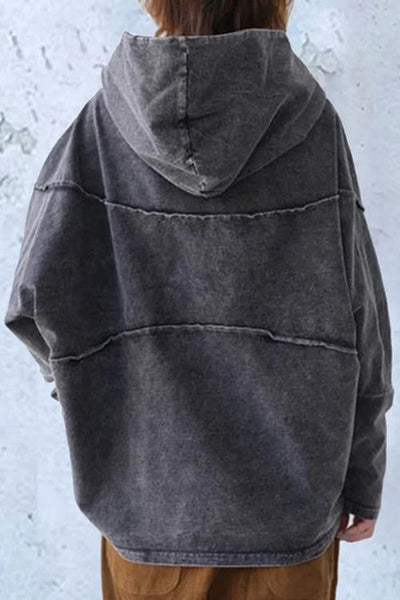 Vintage Lange Mouwen Turtleneck Hoodie