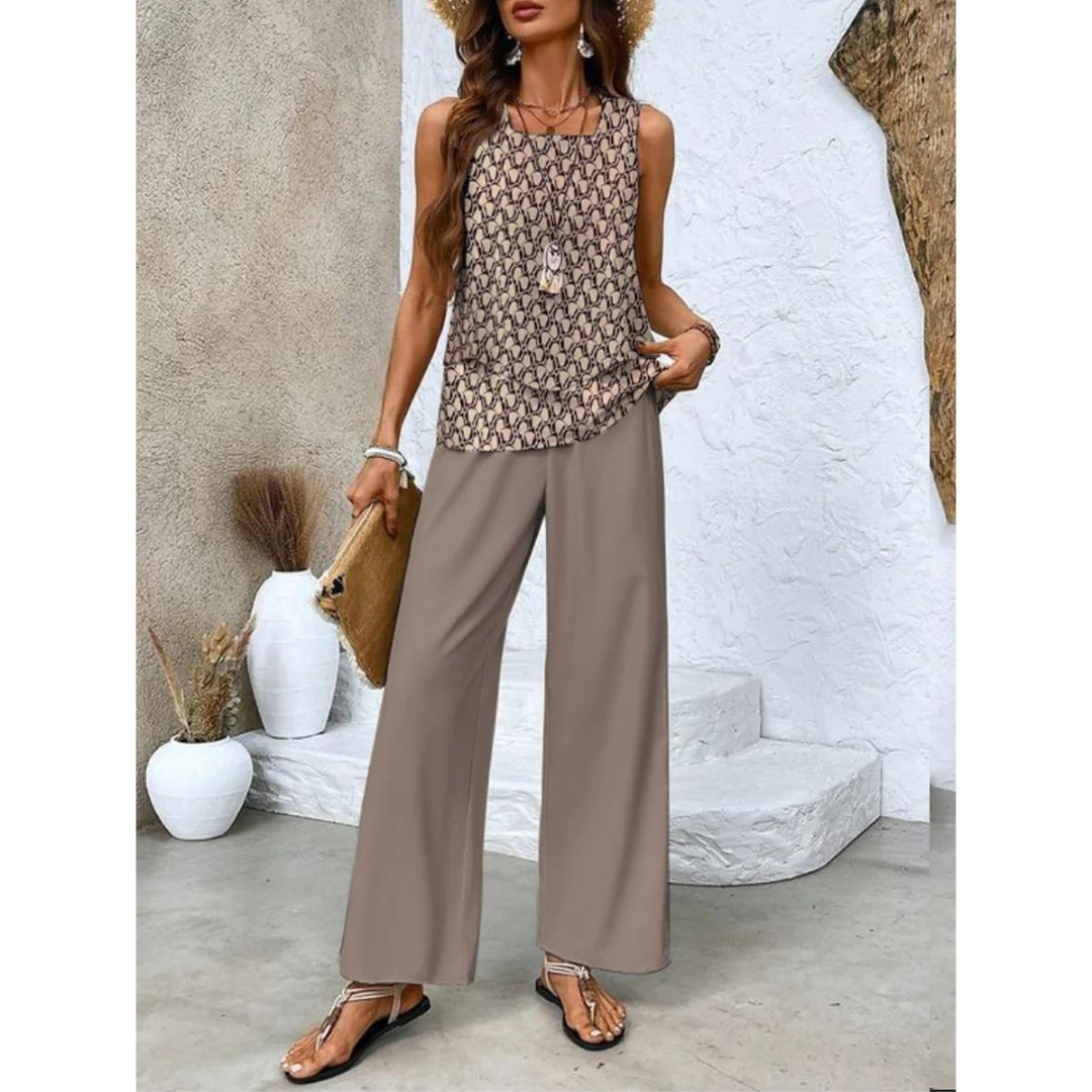 Luchtige zomerset voor dames, ideaal voor dagelijks gebruik en uitstapjes