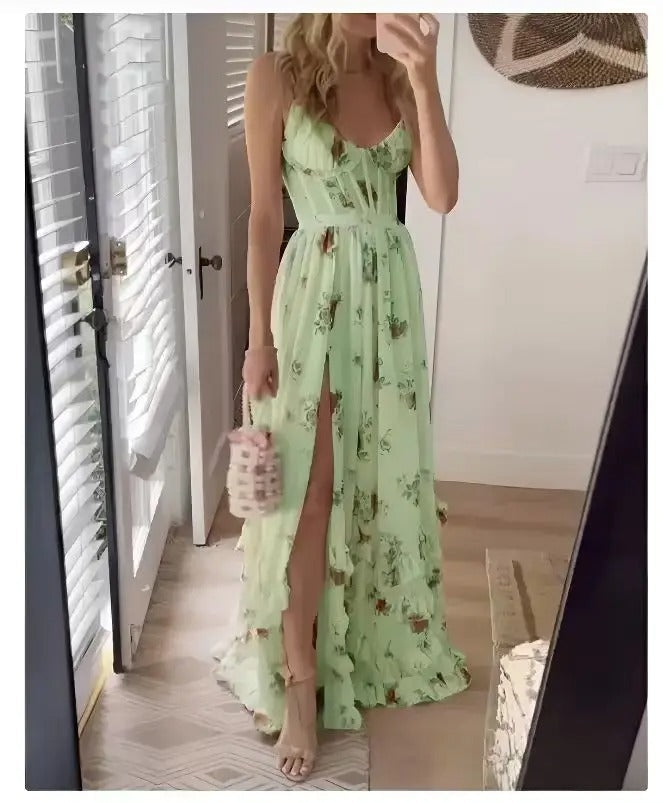 Stijlvolle maxi jurk met bloemendessin voor feestelijke momenten