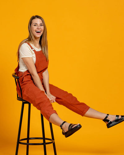 Casual dames jumpsuit met rechte pasvorm en verstelbare bandjes