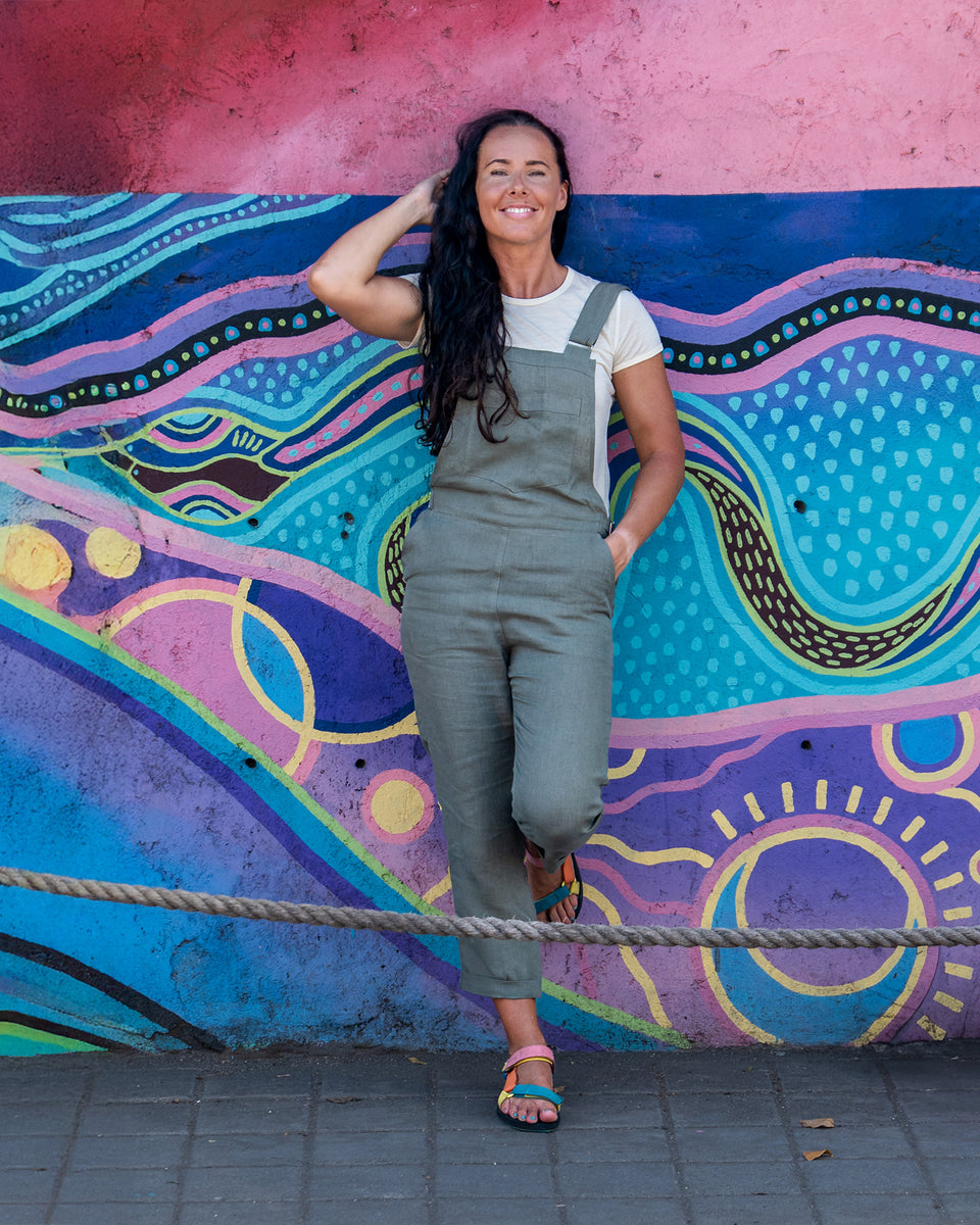 Casual dames jumpsuit met rechte pasvorm en verstelbare bandjes