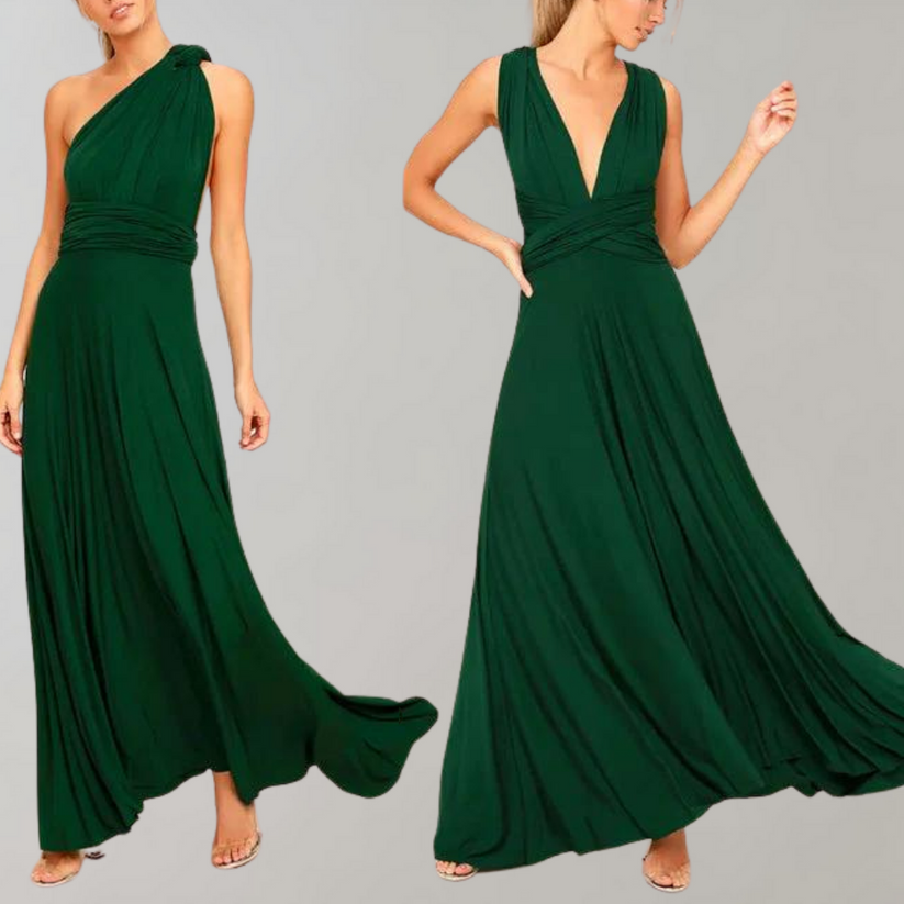 Maxi wikkeljurk met elegante overlay