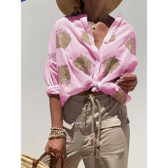 Dames blouse met boho flair en chique uitstraling voor elke gelegenheid